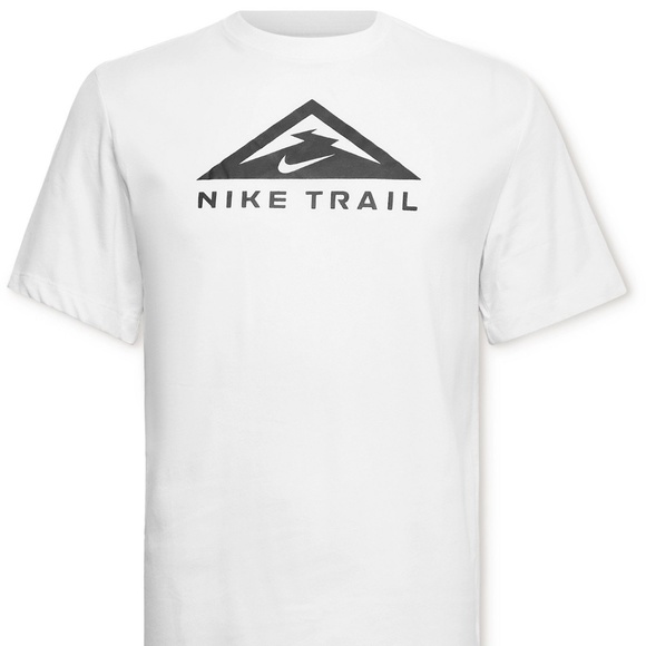 Nike Running Trail Logo Dri-FIT Tee DO2276-100 (White/Black) - Picture 1 of 4